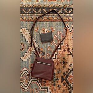 Portland Leather Company Brown Leather Crossbody Bag and Wallet